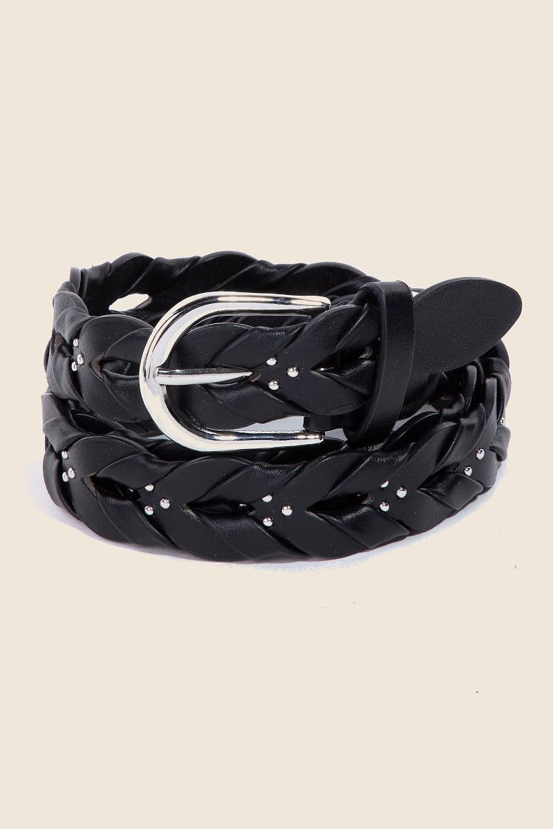 Chic Braided Vegan Leather Belt
