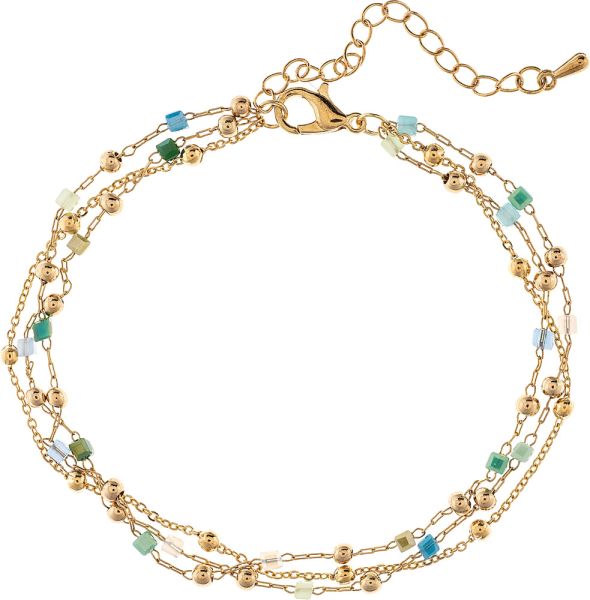 3 Row Beaded Chain Anklet
