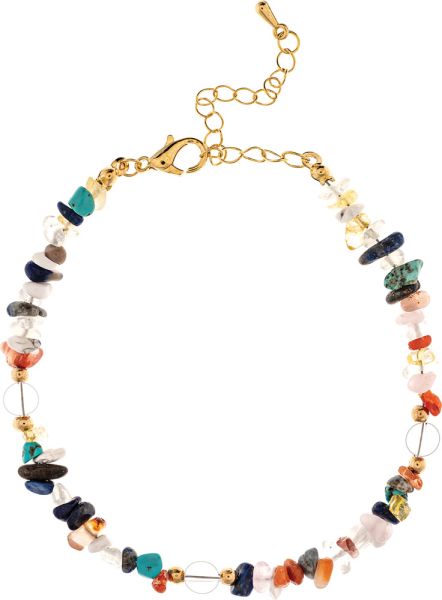 Mixed Genuine Stone Bead Anklet