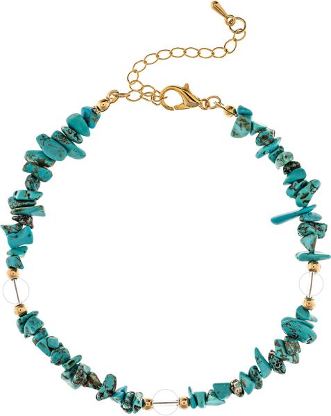 Turquoise Stone Bead Anklet