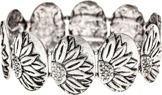 Sunflowers Oval Stretch Bracelet