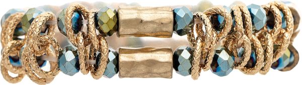 Twist Link Tube Bead Glass Bead Bracelet