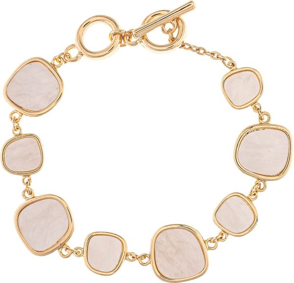 Gold Inlay Squares Toggle Bracelet