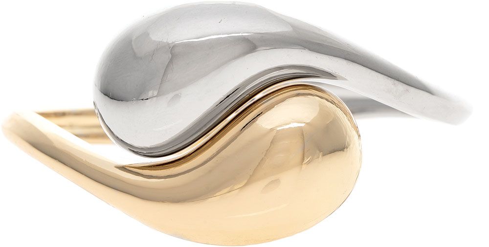Two Tone Nesting Beans Hinge Cuff Bracelet
