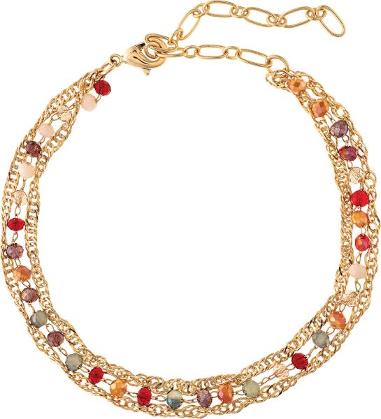 Dainty Beaded Multichain Gold Bracelet