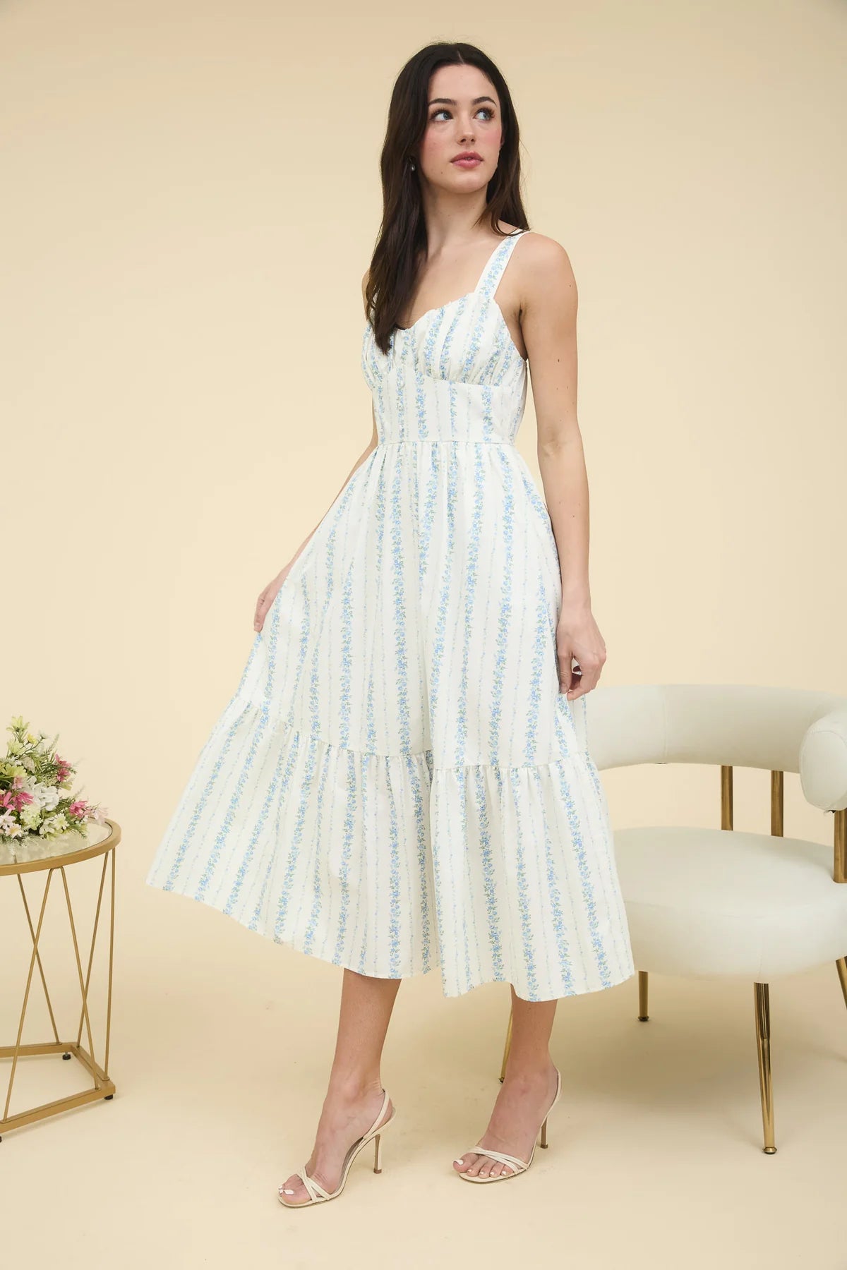 Light Blue Floral Maxi