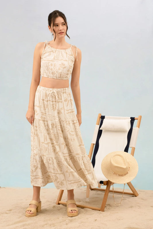 Boho Floral Midi Skirt