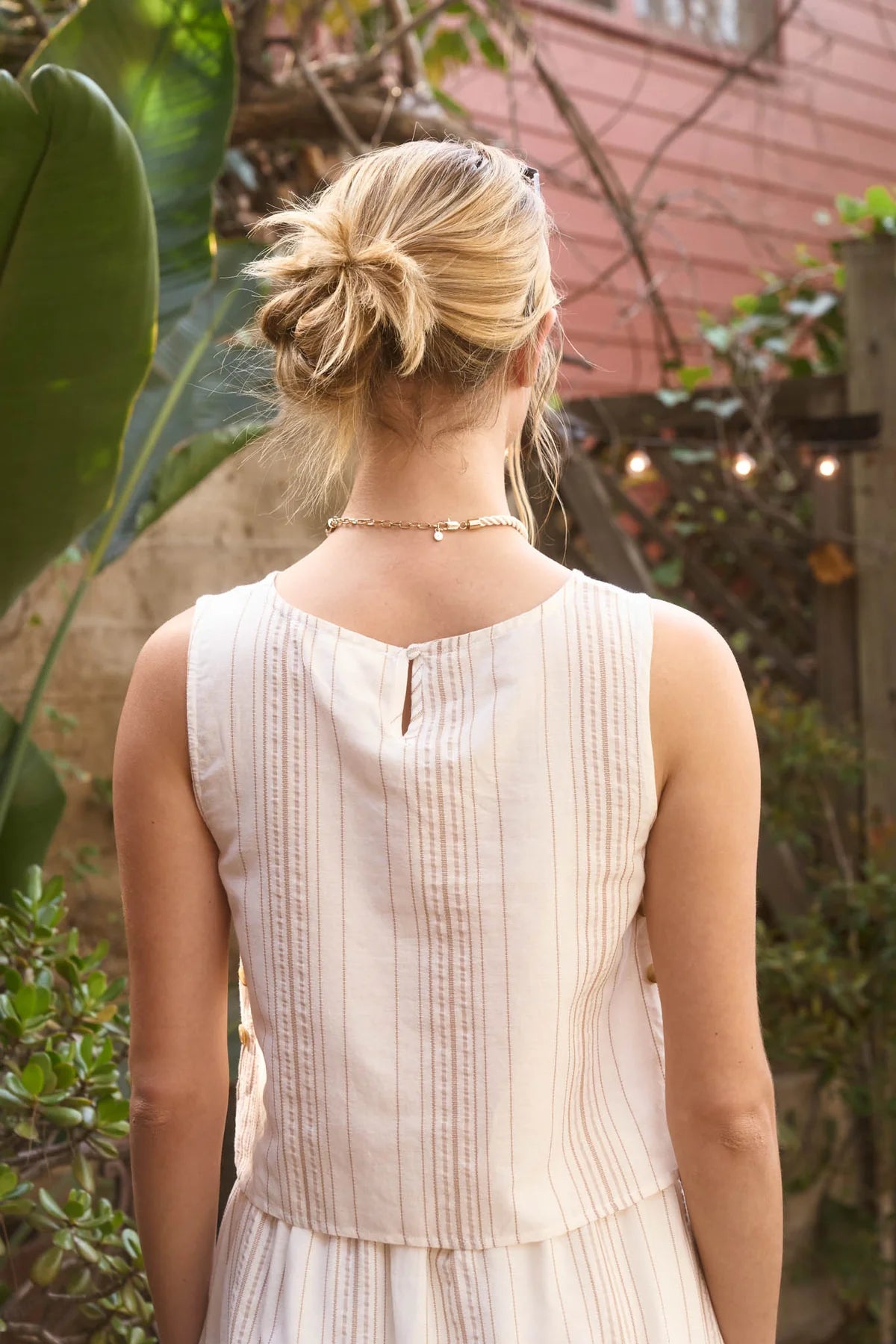 Sleeveless Side Button Top