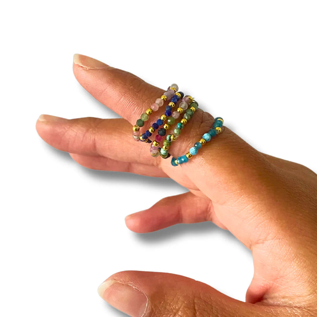 Gemstone Bead Elastic Rings