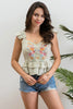 Tiered V-Neck Embroidered Tank