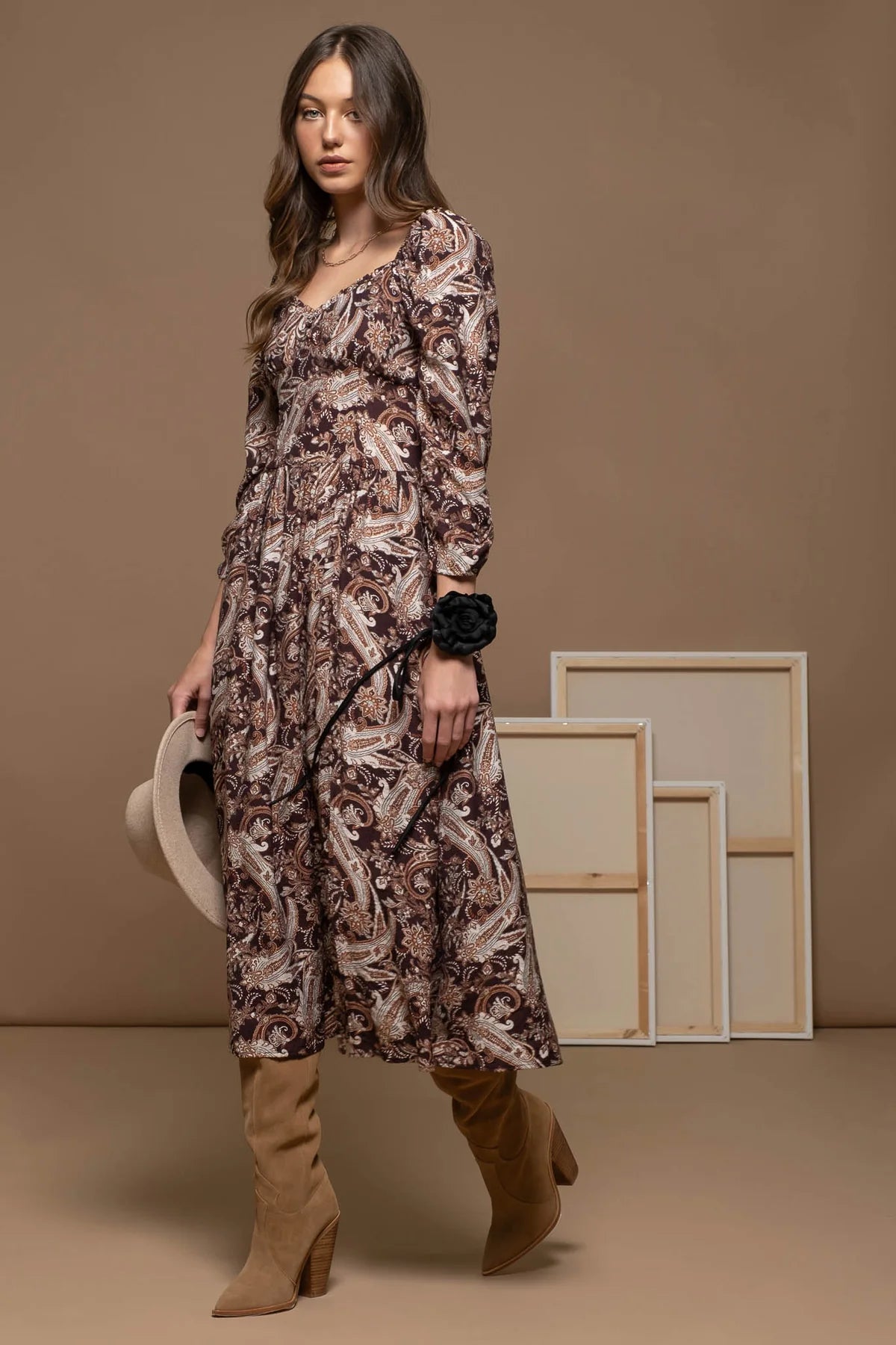 Paisly Print Maxi Dress