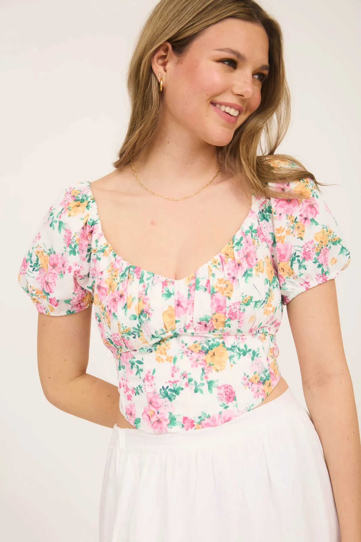 Floral Corset Crop Top