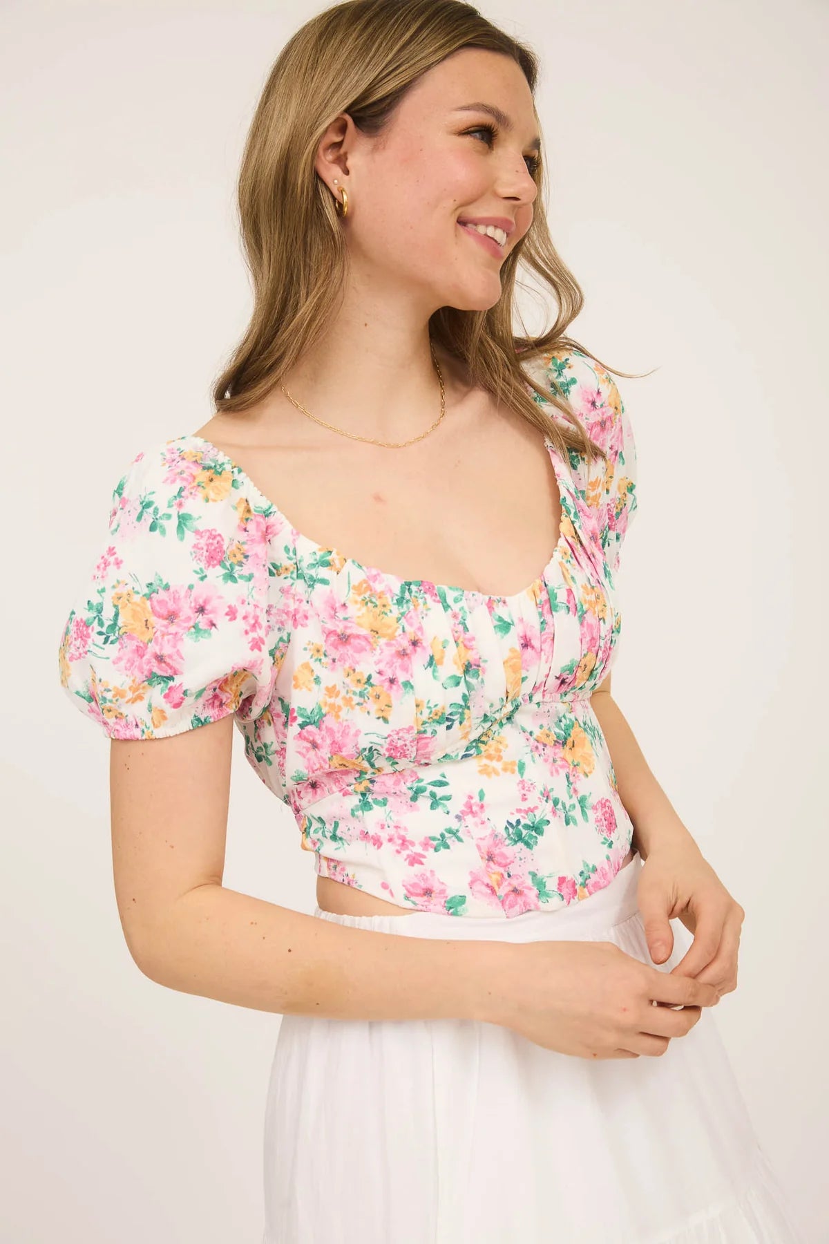 Floral Corset Crop Top