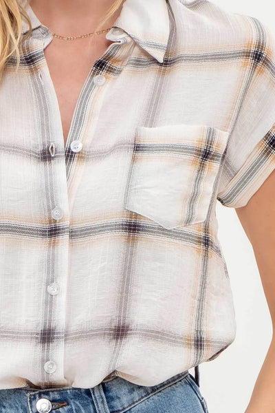 S/S Plaid Button Down