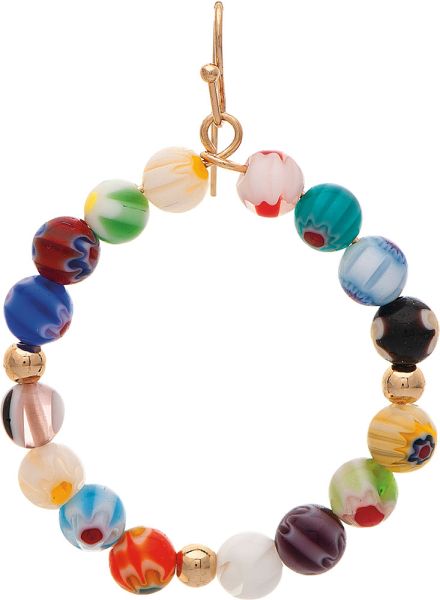 Millefiori Bead Round Earring