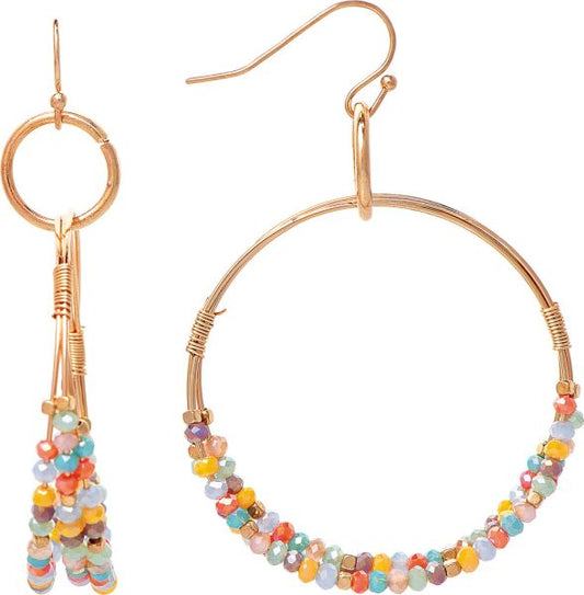 Triple Beaded Ring Earrings