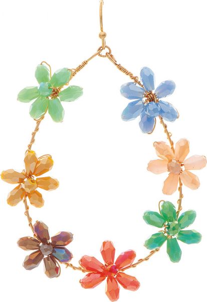 Seven Beaded Flower Earrings