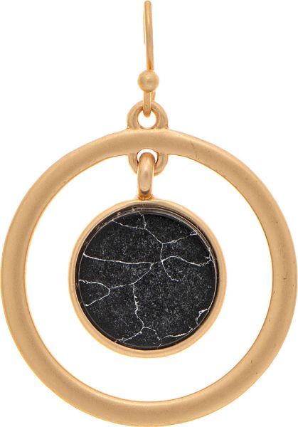 Stone Double Circle Earrings