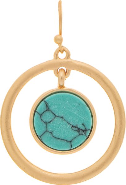 Stone Double Circle Earrings