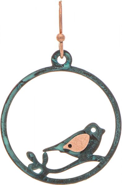 Patina Copper Balancing Birdie Earring