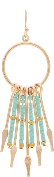 Bead Fringe Circle Earrings