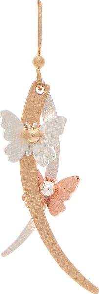 Multimetal Arc Brass Butterfly Earring