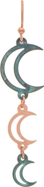 Copper Brass Triple Half Moon Earring