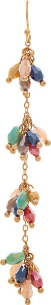 Gold Multicolor Bead Bunches Long Earring