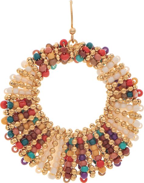 Beaded Chain Circle Earring