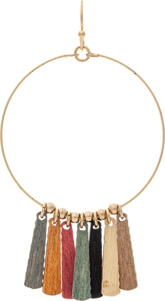 Hoop Earrings w/ Wooden Charms