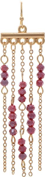 Glass Chain Bar Fringe Earring