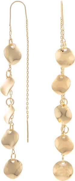 Gold Droplets Threader Earring