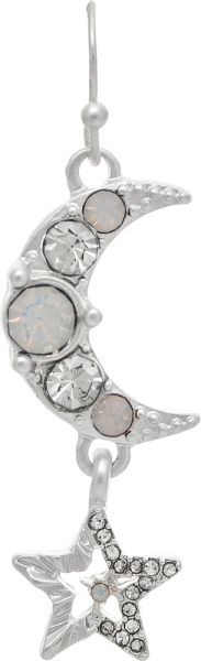 Opalized Crystals Moon & Star Earring