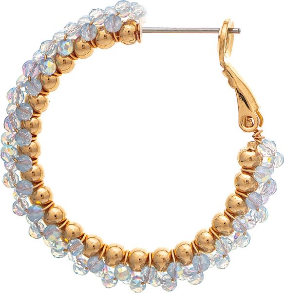 1" Beaded Edge Hoop Earring