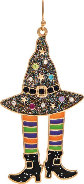 Magic Hat Witch Legs Halloween Earring