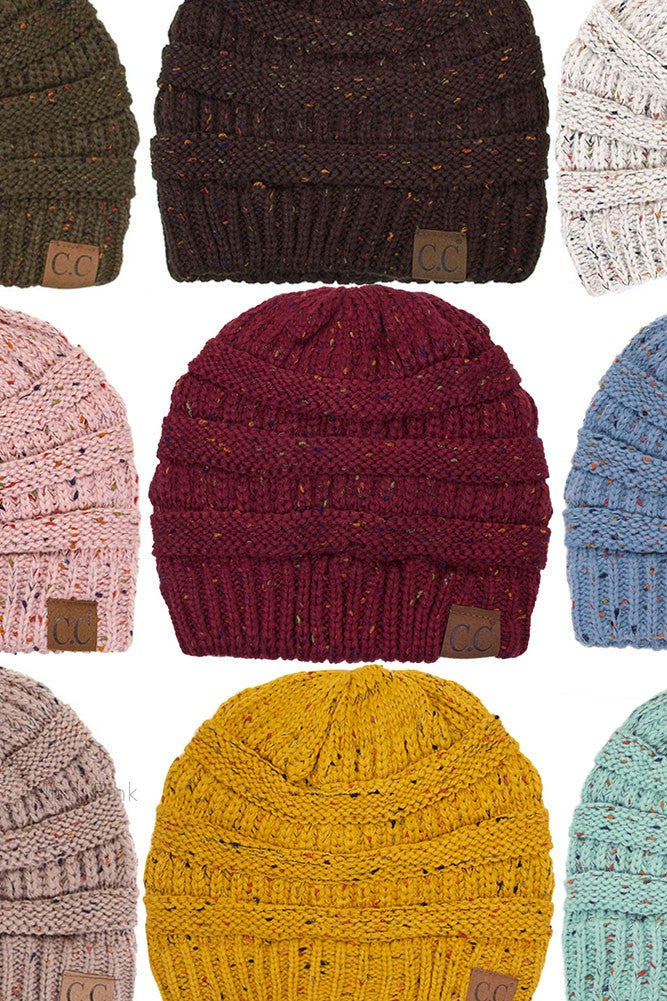 C.C Cable Knit Confetti Beanie