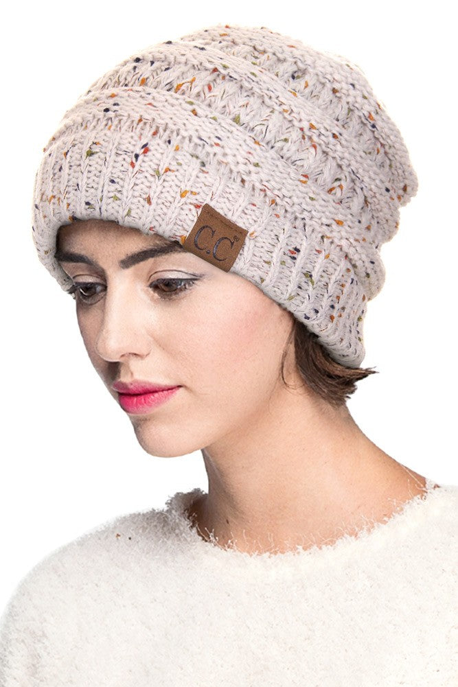 C.C Cable Knit Confetti Beanie
