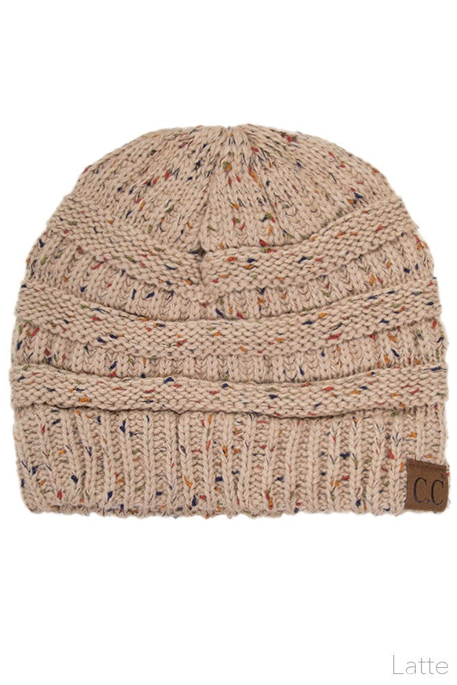 C.C Cable Knit Confetti Beanie