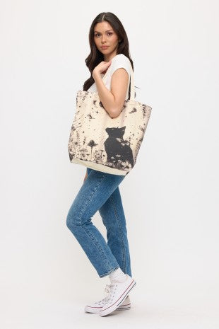 Kitty Moon Phases Tote Bag