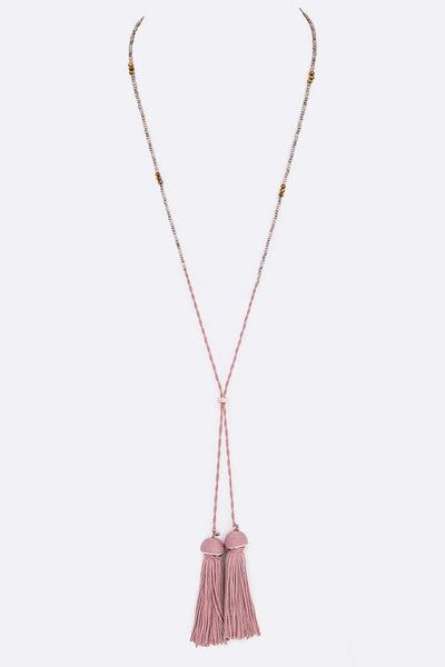 Double Tassel Long Necklace