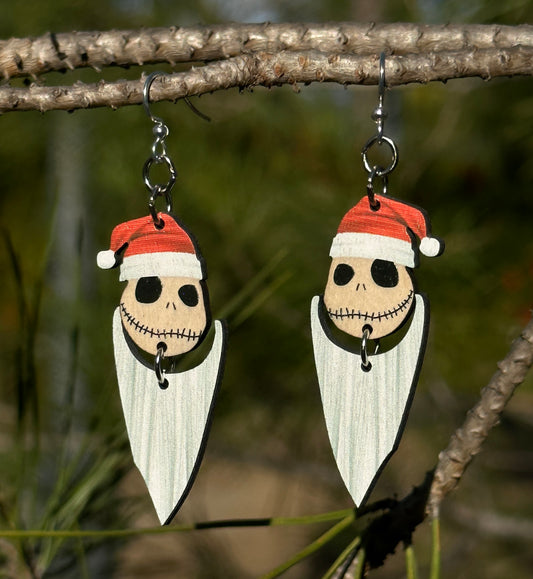 Jack Skellington Santa Earrings