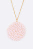 Wired Crystal Disk Pendant Necklace