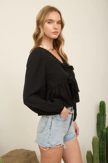 Floral Eyelet Embroidered Top