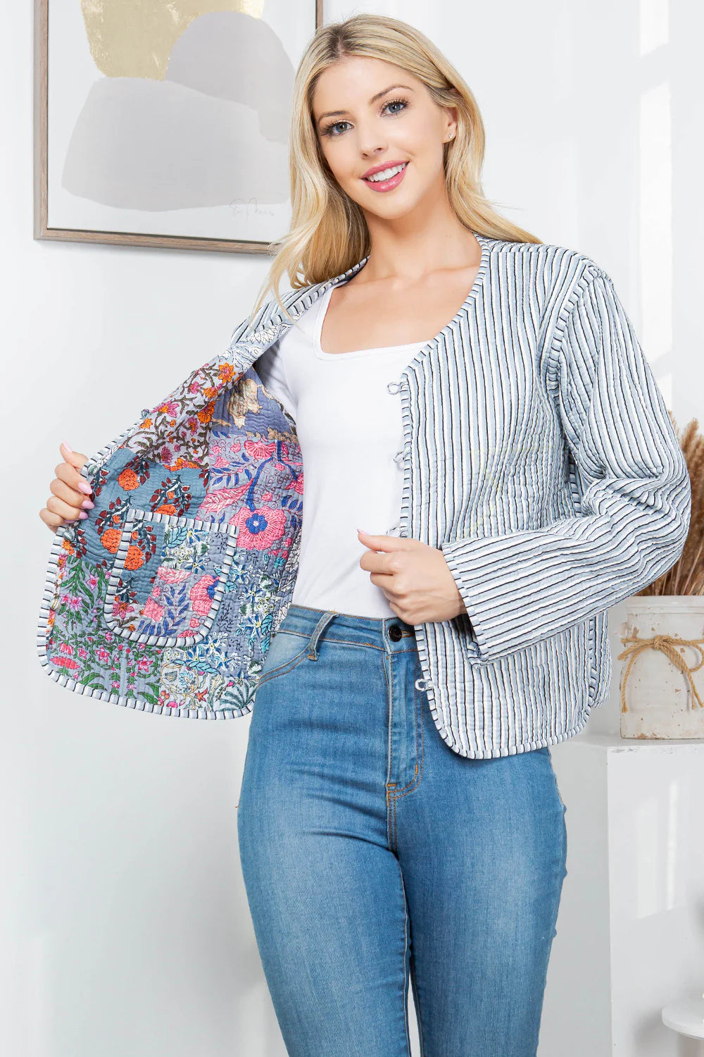 Quilted Patch Cotton Jacket