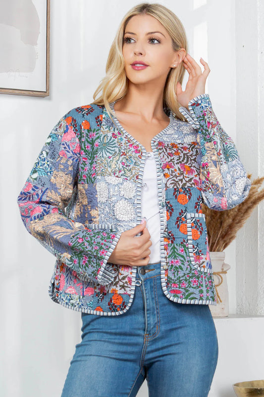 Quilted Patch Cotton Jacket