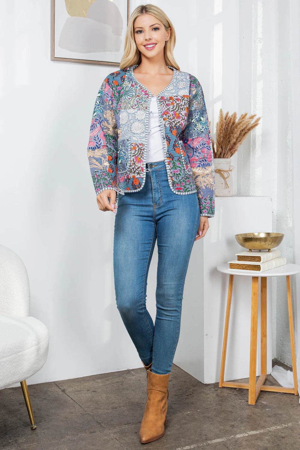 Quilted Patch Cotton Jacket