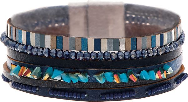 Turquois Stone Chips Blues Magnetic Bracelet