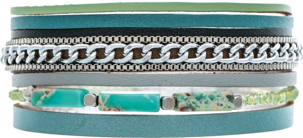 Blue Green Chain Link Magnetic Bracelet
