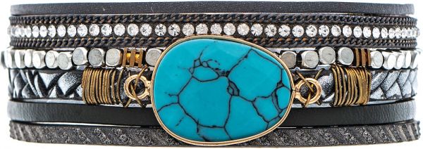 Turquoise Gem Magnetic Bracelet