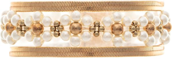 Gold Herringbone Chain Flower Magnetic Bracelet